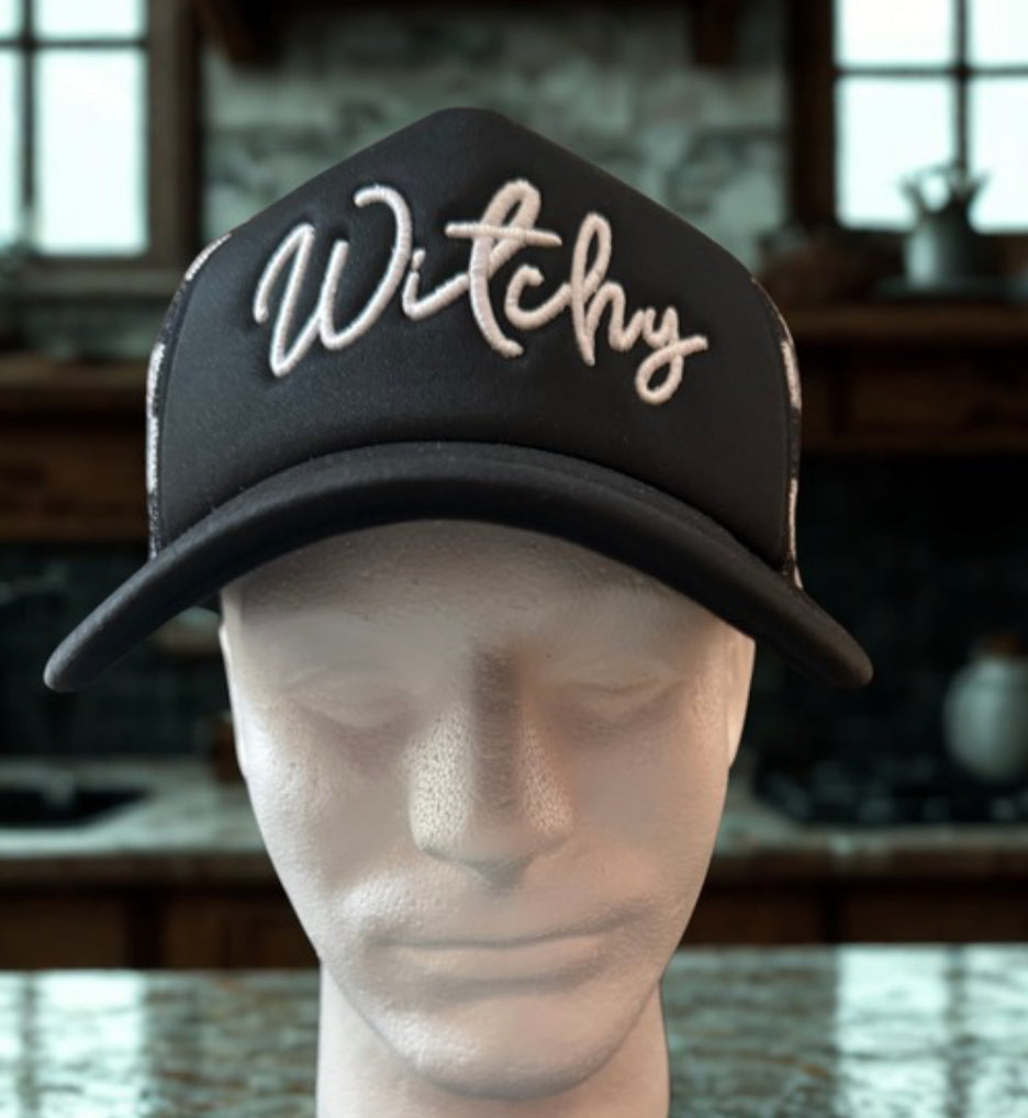 Witchy Checkered Trucker Hat
