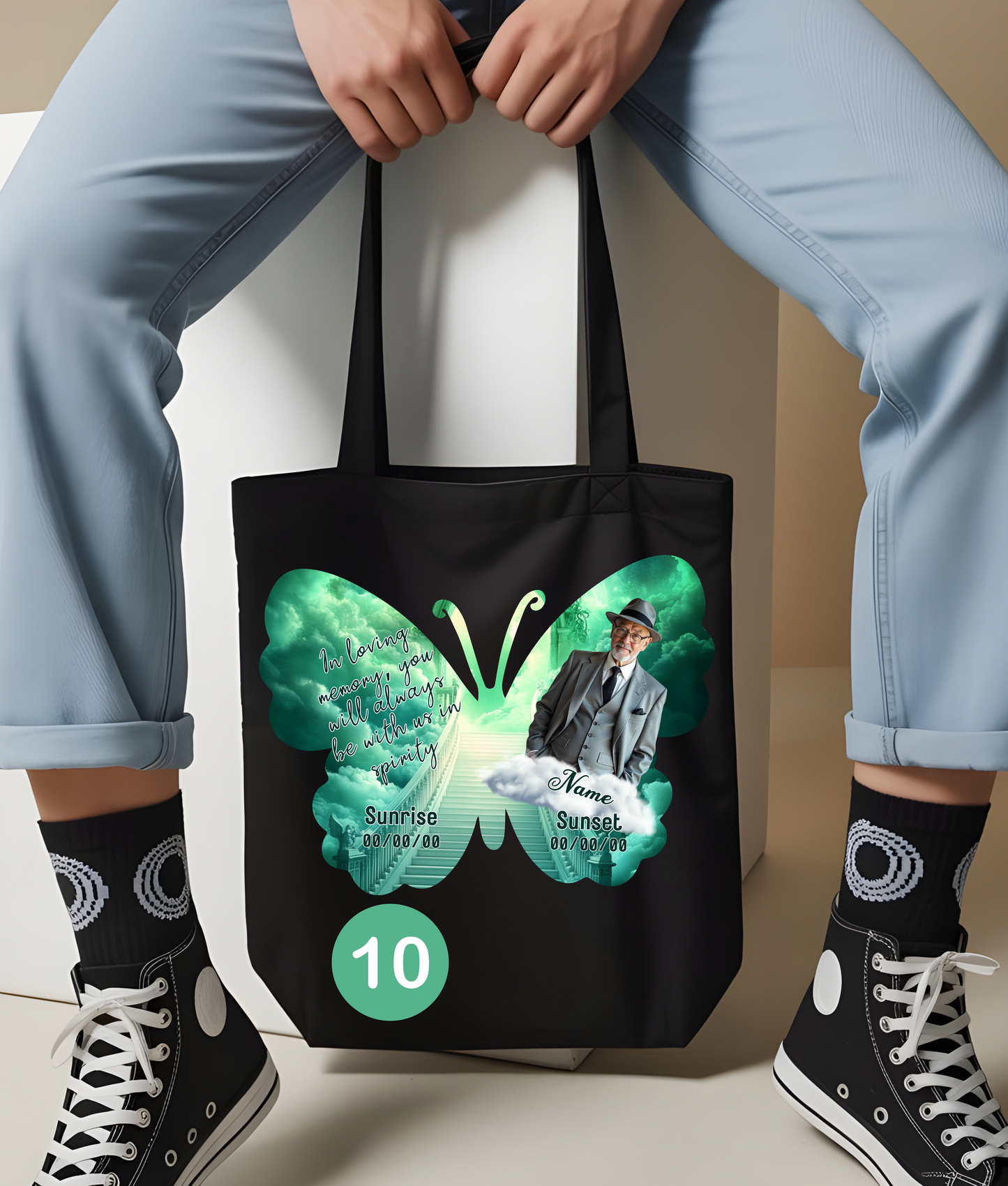 🖤 In Loving Memory Butterfly Tote