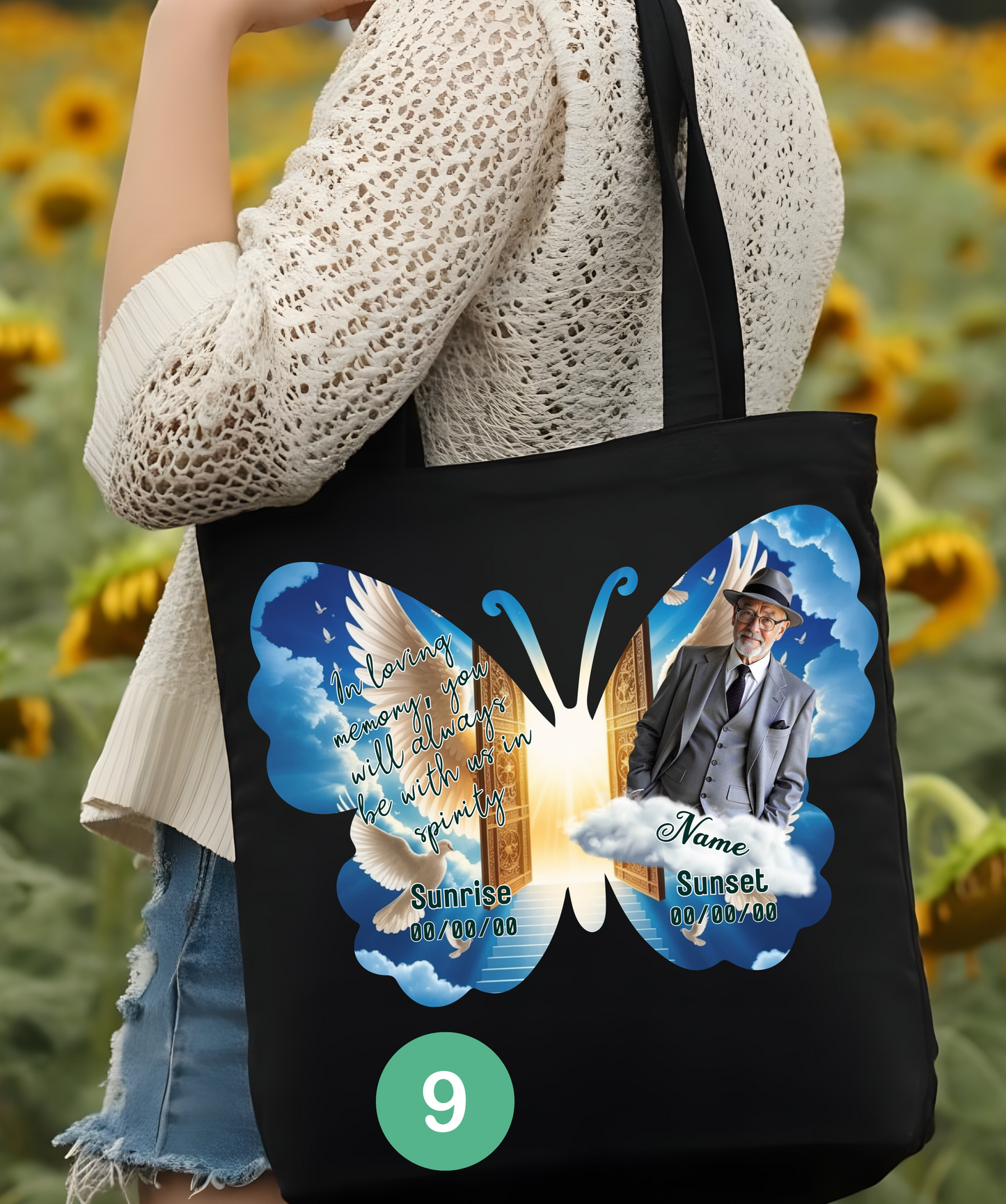 🖤 In Loving Memory Butterfly Tote