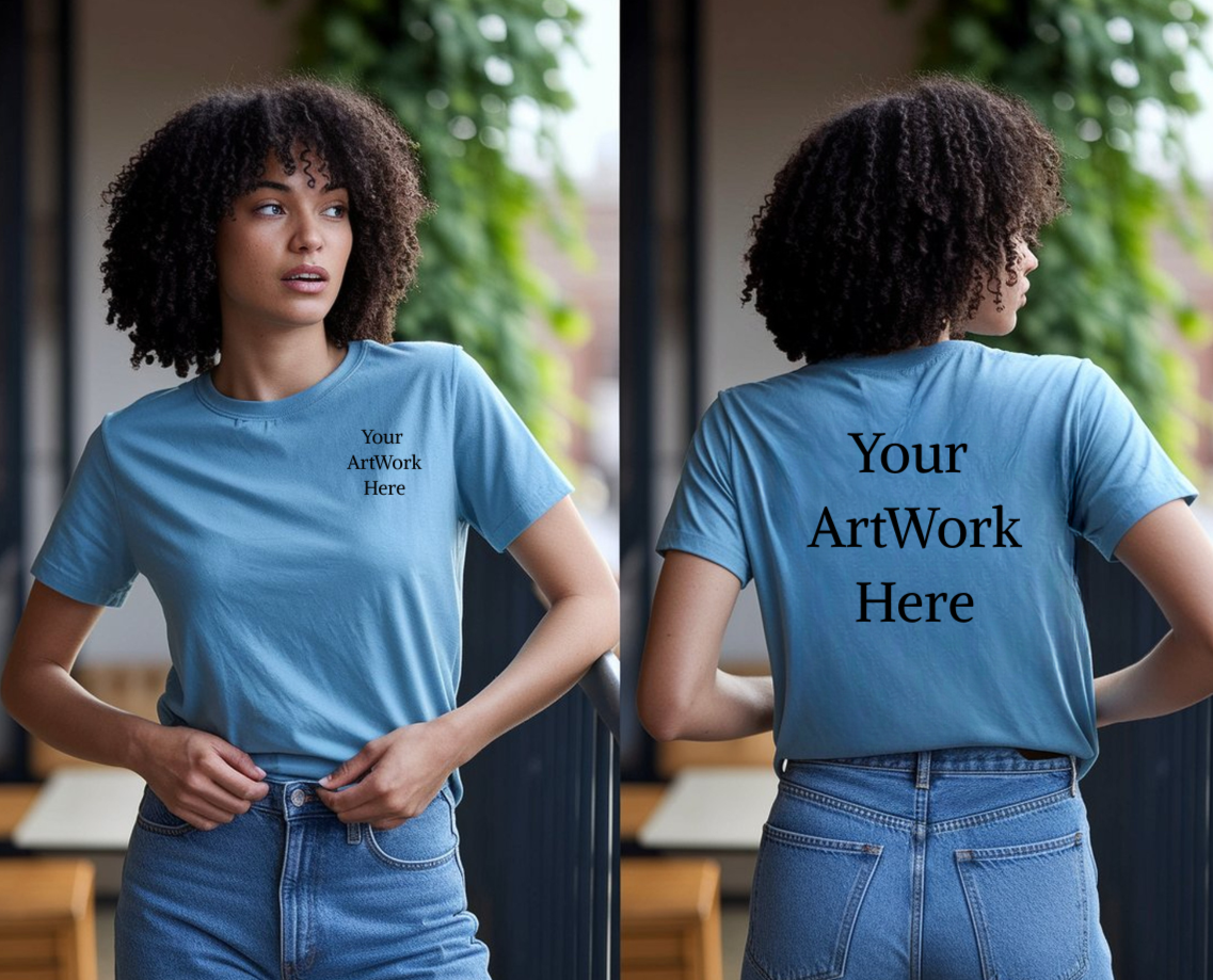 Custom T-Shirt,                                       Front and Back DTF Design