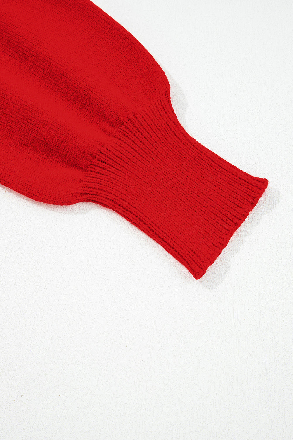 Fiery Red Merry Snowflake Pattern Christmas Turtleneck Sweater