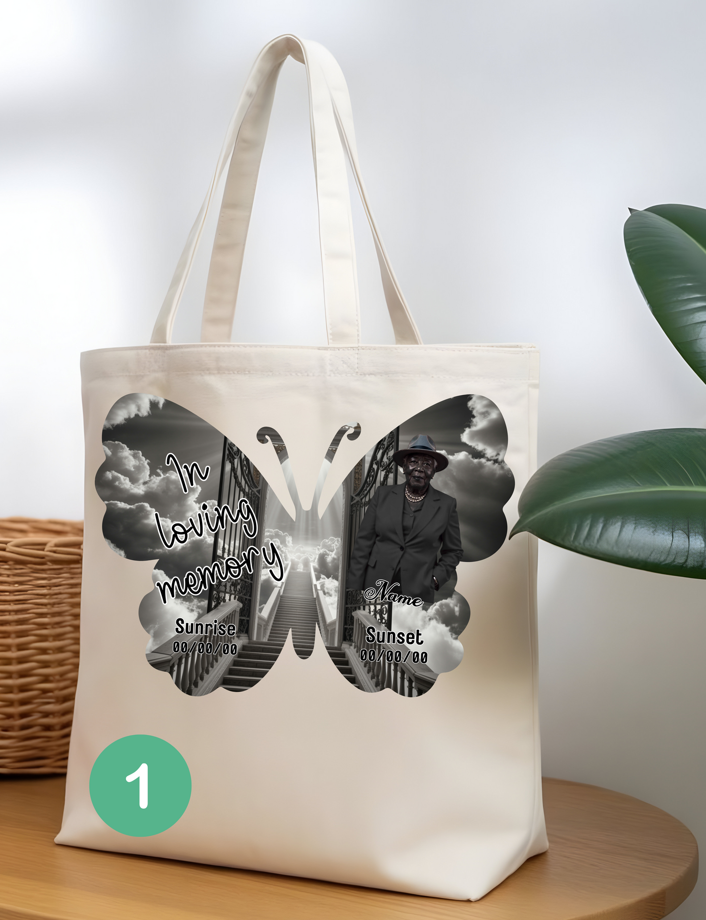 🖤 In Loving Memory Butterfly Tote