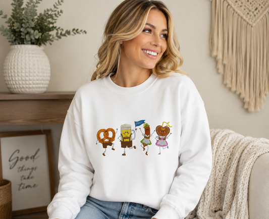 Oktoberfest Embroidered Sweatshirt – Prost Pretzel, Beer & German Festival Crewneck