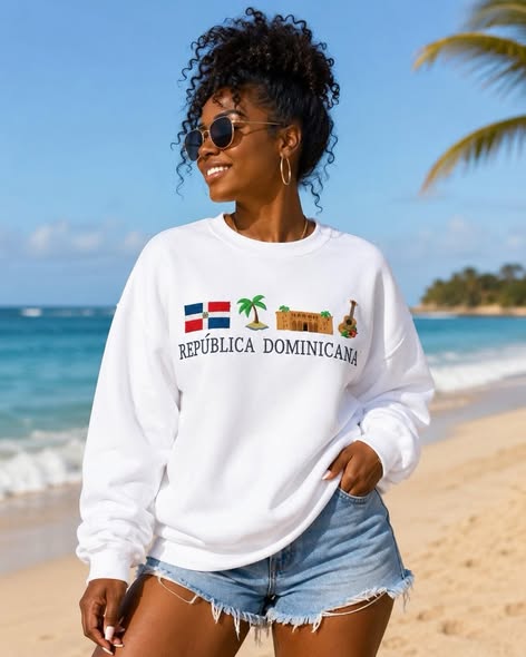 Dominican Heritage Embroidered Sweatshirt | Custom Dominican Apparel