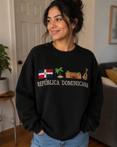 Dominican Heritage Embroidered Sweatshirt | Custom Dominican Apparel