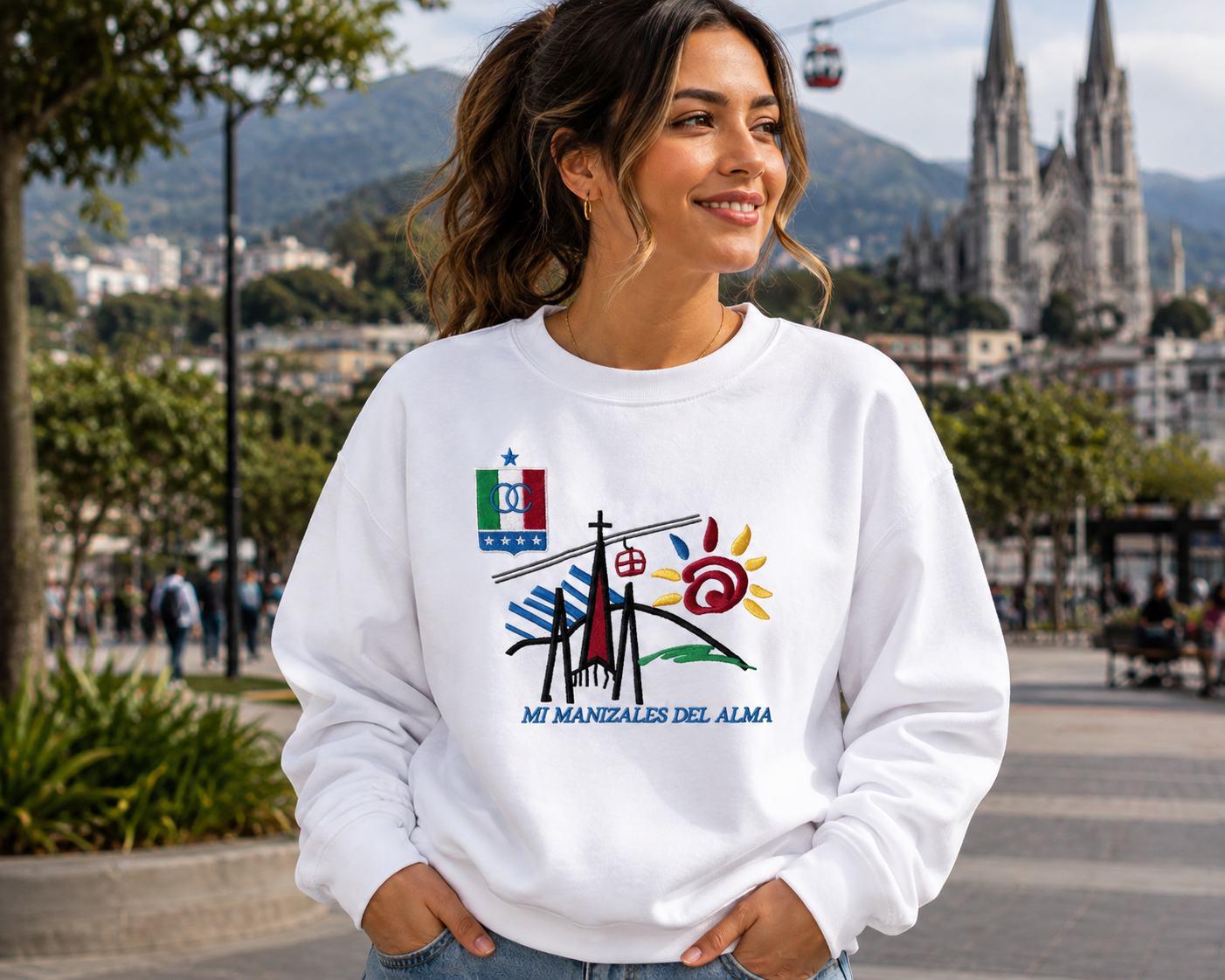 Mi Manizales del Alma Embroidered Sweatshirt | Colombia Heritage Crewneck | Unisex Gift